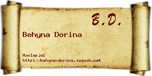 Behyna Dorina névjegykártya